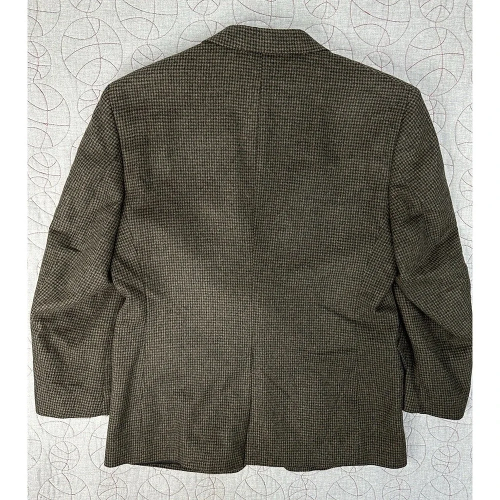 Jos. A. Bank Blazer 100% Camel Hair Mens 40R Brown Black Houndstooth Sports Coat